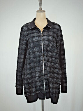 NWT Sassy #12302 Black/Grey Zip Jacquard Jacket #0220 BOUTIQUE Small190